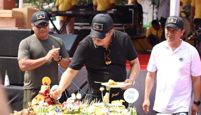 Bupati Lampung tengah  Musa Ahmat menghadiri perayaan syukuran  hari lalulintas