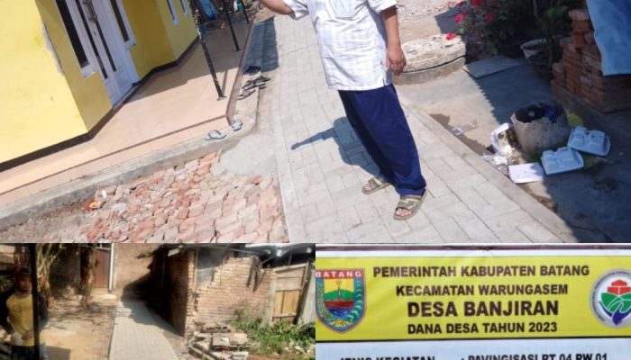 Pekerjaan Pavingisasi Desa Banjiran, Sangat Bermanfaat Untuk Warga