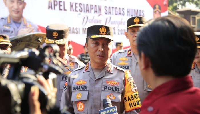 Humas Polri Gelar Pasukan Kesiapan Satgas Humas Dalam Pengamanan Pemilu 2024