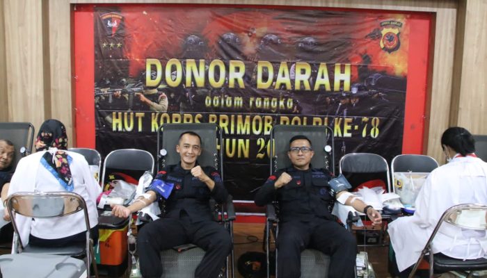 Jelang HUT Korps Brimob Polri Ke – 78, Sat Brimob Polda Jabar Gelar Kegiatan Donor Darah