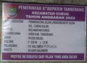 Proyek Tidak Sesuai RAB, Camat Curug Biarkan CV. Asli Satia Persada Tak Gelar Ulang Pekerjaannya