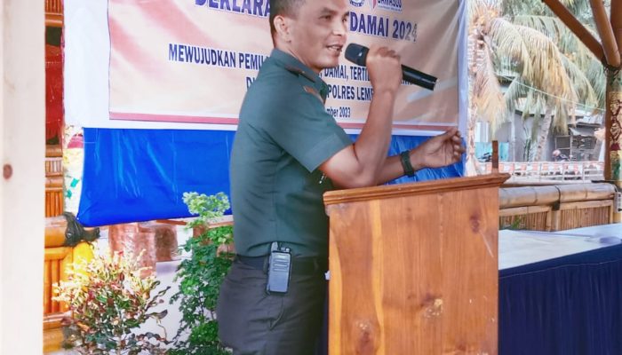 Dandim 1624/ Flores Timur Hadiri Acara Deklarasi Damai Pemilu 2024 Yang Di Inisiasi Oleh Polres Lembata