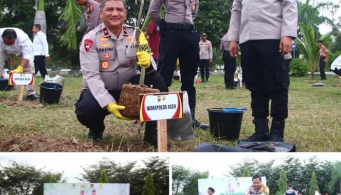 Kapolda Aceh Ikuti Penanaman 10 Juta Pohon bersama Polri