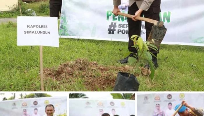 Kapolres Simalungun Pimpin Penanaman Sepuluh Juta Pohon Bersama Polri