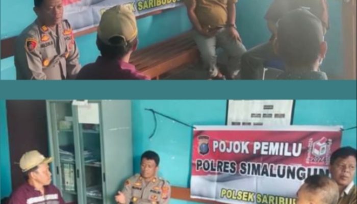 Polsek Saribudolok Ajak Masyarakat Nagori Silimakuta Barat Mensukseskan Pemilu Tahun 2024