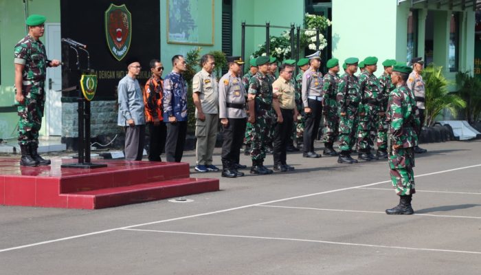 Kapolres Lebak Hadiri Apel Gelar Pasukan Kesiapan Pengamanan Pemilu 2024 di Kodim 0603 Lebak