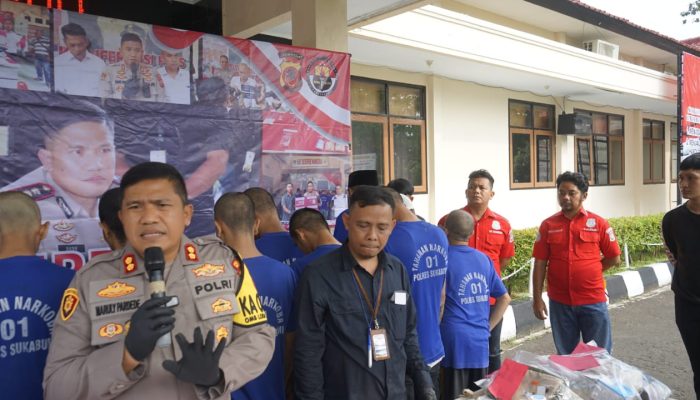 Dalam 2 Pekan, Sat Narkoba Polres Sukabumi Ringkus 20 Pengedar Narkotika dan Obat obatan terlarang