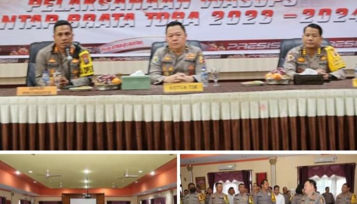 POLRES PEMATANG SIANTAR SAMBUT KUNJUNGAN KERJA TIM ITWASUM MABES POLRI SUPERVISI WAS OPS MANTAP BRATA TOBA 2023-2024