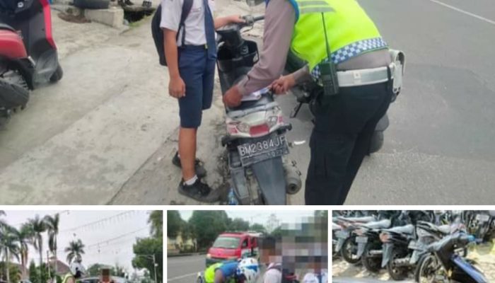 TIDAK MENGGUNAKAN HELM,PELAJAR LANGSUNG DITILANG SATLANTAS POLRES PEMATANG SIANTAR