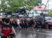 Waka Polda Kalbar pimpin Apel pengamanan Rapat Rekapitulasi Dan penghitungan Suara pemilu 2024 Di Tingkat KPU provinsi kalbar