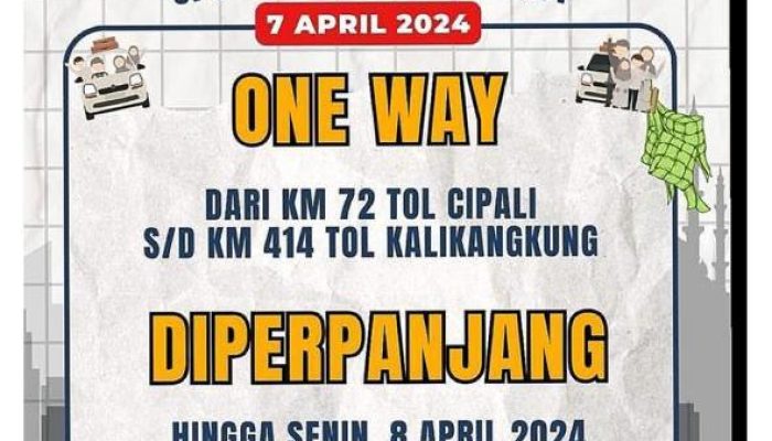 Korlantas Polri Lakukan Perpanjangan Penerapan One Way Arus Mudik Jalan Tol Trans Jawa