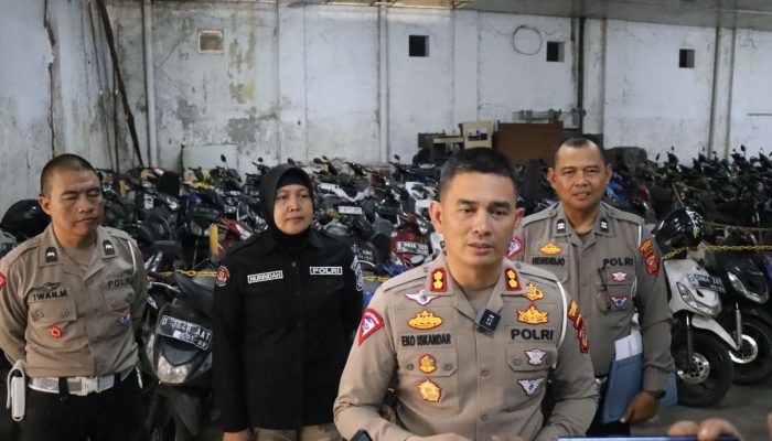 Ratusan Motor Penindakan Tilang Masih Disimpan Satlantas Polrestabes Bandung