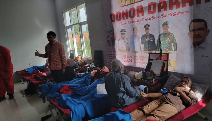 Peringati Hari Donor Darah Sedunia Polsek Cibalong Bersama Unsur Forkopimcam Menggelar Kegiatan Gebyar Donor Darah