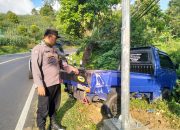Respon Cepat, Polisi Evakuasi Kendaraan Kecelakaan Tunggal di Jalan Raya Maja-Talaga