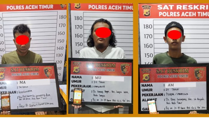 Dalam Sehari Satreskrim Polres Aceh Timur Amankan Tiga Pelaku Judi Online