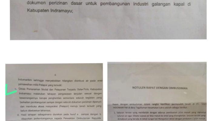 Dimana Ketegasan Camat Sukra setelah Diberikan Copy an Hasil Monitoring Ombudsman untuk Tutup Sementara PT Tesco Indomaritim?