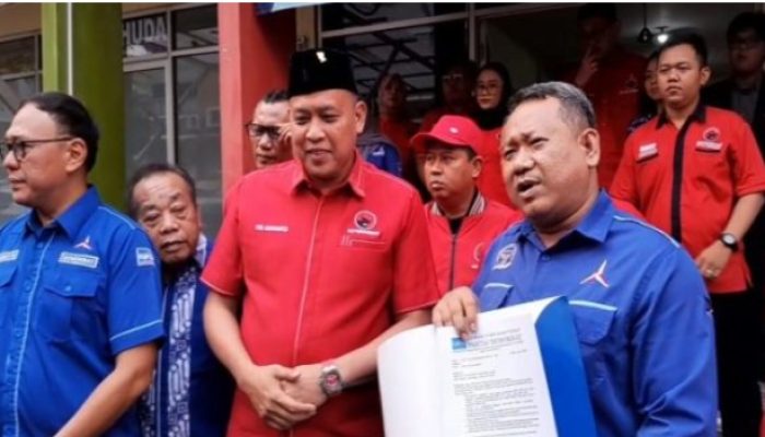 Pilkada 2024. DPC.P- Demokrat Kota Bekasi secara resmi mengumumkan berkoalisi dengan DPC PDI Perjuangan Dukung Tri Adhianto sebagai calon Walikota Bekasi