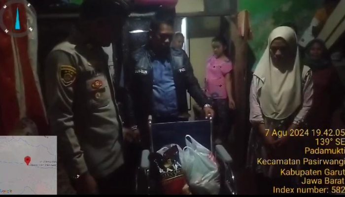 Polsek Pasirwangi Gelar Bakti Sosial Kepada Korban Tersengat Listrik