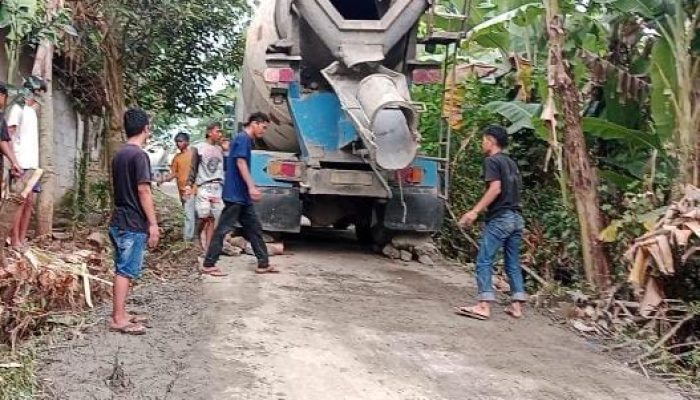 Warga Desa pengawinan kecamatan Bandung Khawatir Dampak Dari lalu lalang mobil molen yang melewati Area Pemukiman Warga