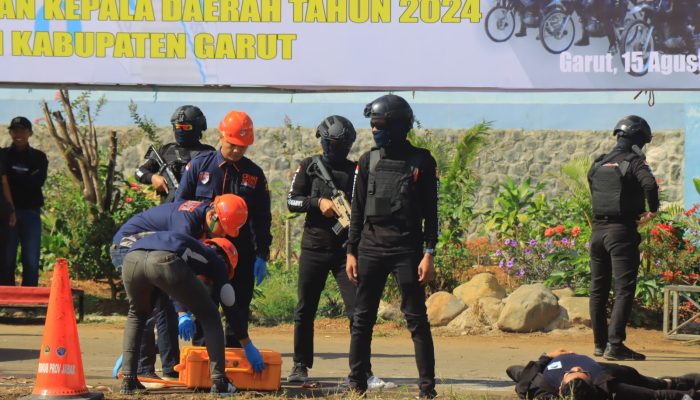 Polres Garut Laksanakan Simulasi Sispamkota Dalam Rangka Pengamanan Pilkada Garut 2024