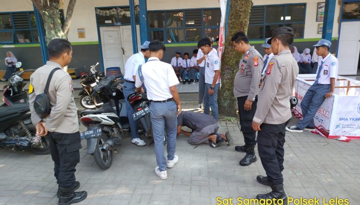 Polsek Leles Lakukan Razia Knalpot Tidak Sesuai Spesifikasi Teknis