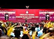 Panglima TNI Dampingi Presiden RI Pada Rapat Konsolidasi Nasional KPU Tahun 2024