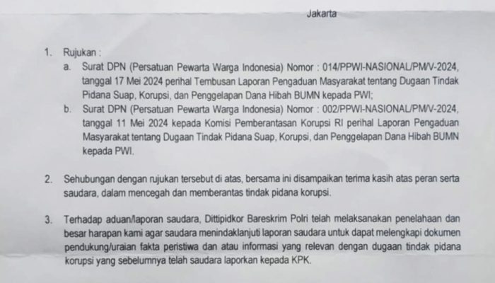 UPDATE INFORMASI LAPDUMAS PPWI TENTANG DUGAAN KORUPSI DANA HIBAH BUMN