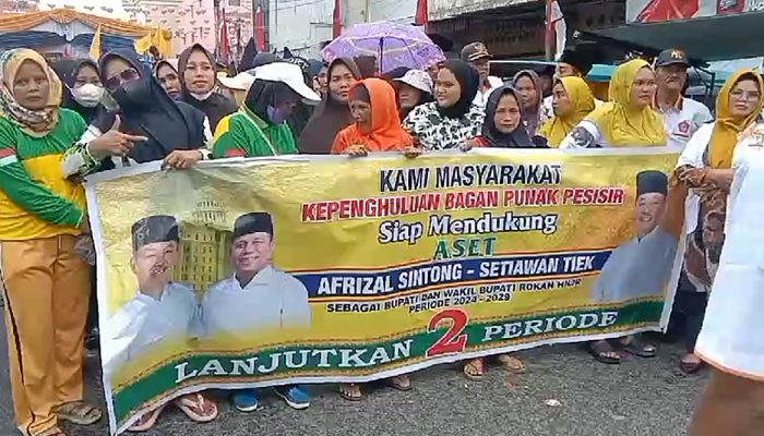 Ribuan Pendukung Siap Menangkan Paslon Bupati Rohil Afrizal Sintong – Setiawan Di Acara Deklarasi Bersama 10 Parpol