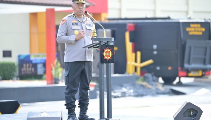 Apel Gelar Pasukan dan Peralatan Operasi Mantap Praja 2024 Jajaran Sat Brimobda Jabar