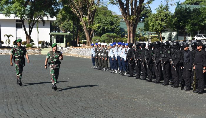 PERSONEL LANUD SULTAN HASANUDDIN IKUTI APEL GELAR PASUKAN PAM VVIP JELANG KUNKER PRESIDEN RI DI MAKASSAR 