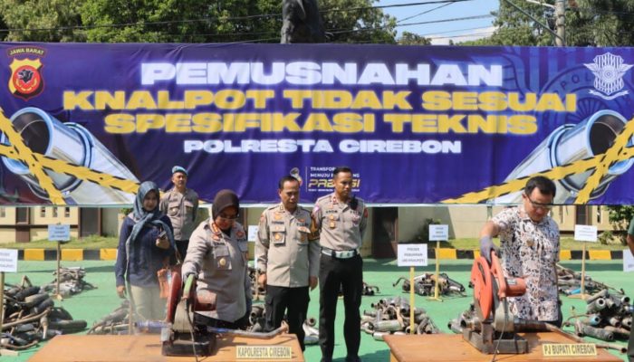 Jaga Kamtibmas Kabupaten Cirebon, 1.350 Knalpot Tidak Sesuai Spesifikasi Teknis Dimusnahkan Polisi