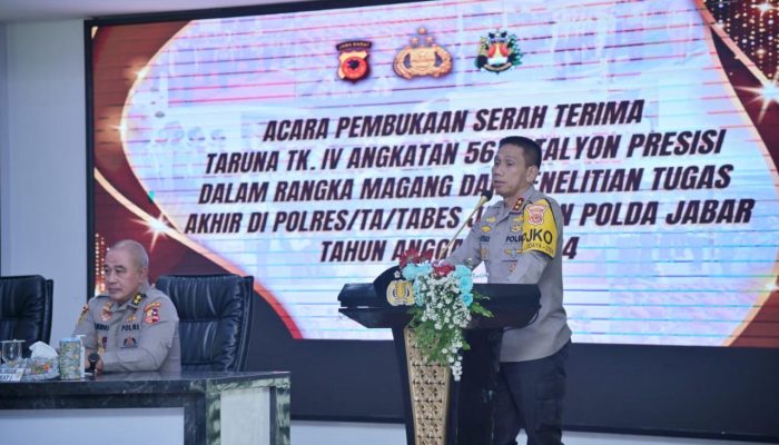 Pembukaan Serah Terima Penelitian dan Magang Taruna TK IV angkatan 56/Batalyon Presisi di Polda Jabar