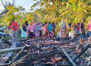 Polsek Banjarwangi Cek Kebakaran Satu Unit Rumah Panggung