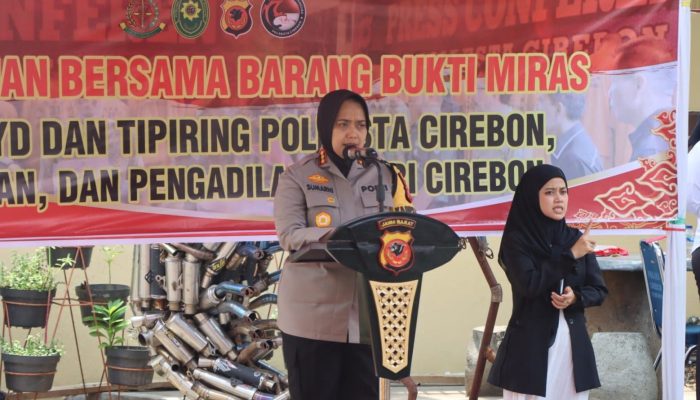 Miras Hasil KRYD dan Tipiring Polisi, Kejaksaan dan Pengadilan Negeri Cirebon Dimusnahkan