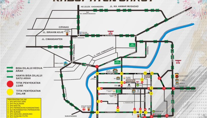 Antisipasi Kemacetan Pergantian Tahun Baru, Beberapa Rute Pusat Kota Garut Ditutup