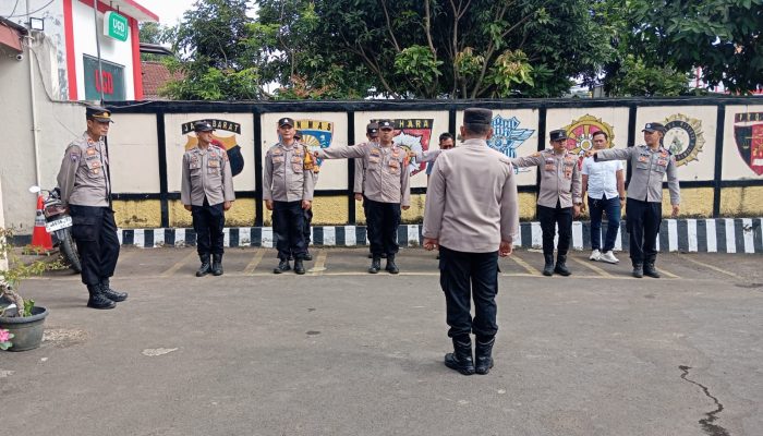 Cek Kesiapan Ops Lilin Lodaya 2024, Personel Pos Pam Polsek Cikalong Wetan Lakukan Apel Pagi