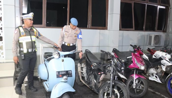 Polres Garut Kembali Amankan Ratusan Knalpot Brong Dalam KRYD