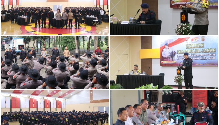 Dansat Brimob Polda Jabar Sambut Kunjungan Kerja Wakapolda Jabar & BPK RI di Mako Satbrimob Polda Jabar