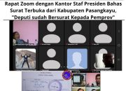 Rapat Zoom dengan Kantor Staf Presiden Bahas Surat Terbuka dari Kabupaten Pasangkayu, “Deputi sudah Bersurat Kepada Pemprov”