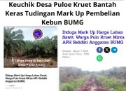 Keuchik Desa Puloe Kruet Bantah Keras Tudingan Mark Up Pembelian Kebun BUMG
