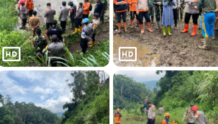 SAR Hari Kedua : Tim SAR Brimob dan Instansi Terkait Lanjutkan Pencarian Korban Longsor di Lembang
