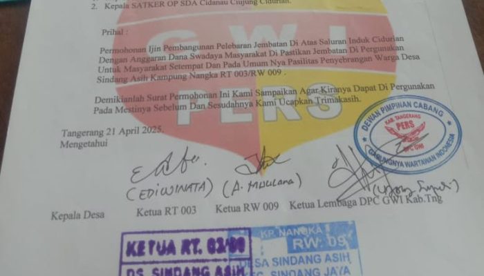 TAMPERAK Tegaskan Klarifikasi Ketua GWI Kabupaten Tangerang Hanya Pembelaan Diri