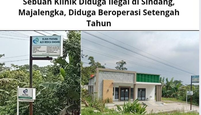 Sebuah Klinik Diduga Ilegal di Sindang, Majalengka, Diduga Beroperasi Setengah Tahun
