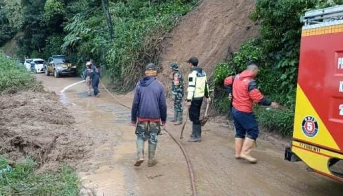 Aksi Cepat Polisi dan Tim Gabungan Atasi Longsor di Jalur Banjarwangi-Singajaya