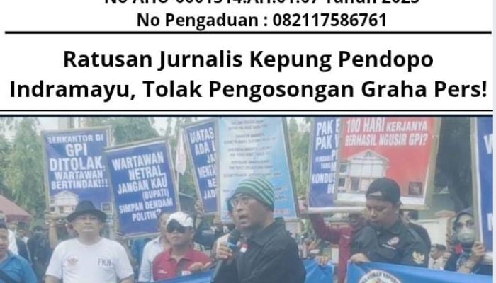 Ratusan Jurnalis Kepung Pendopo Indramayu, Tolak Pengosongan Graha Pers!