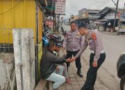 Patroli Polsek Cikijing Sambangi Pangkalan Ojek, Imbau Untuk Berhati-hati Saat Berkendara