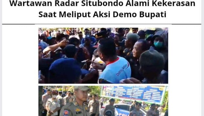Wartawan Radar Situbondo Alami Kekerasan Saat Meliput Aksi Demo Bupati