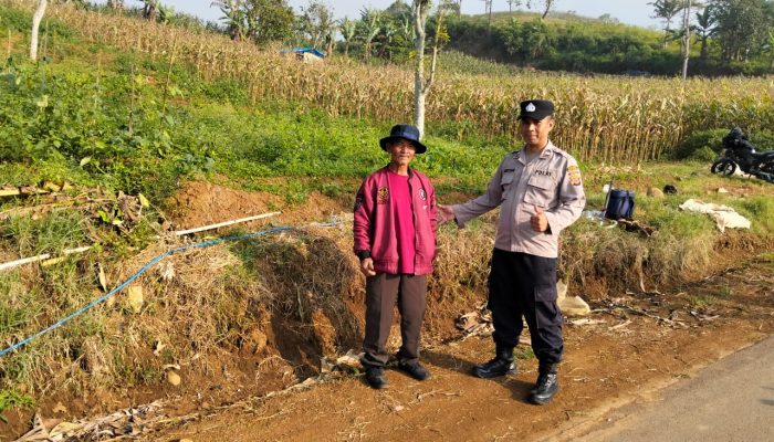 Personil Polsek Cikijing Pantau Ketahanan Pangan, Imbau Warga Untuk Tingkatkan Produksi Pangan