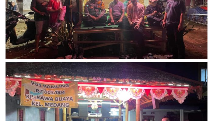 Sapa Hangat Warga Kelurahan Medang, Polsek Pagedangan Monitoring Langsung Kegiatan Siskamling Terpadu