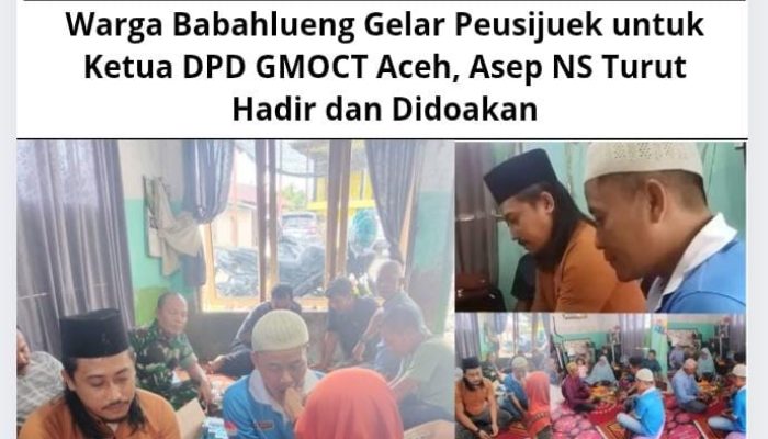 Warga Babahlueng Gelar Peusijuek untuk Ketua DPD GMOCT Aceh, Asep NS Turut Hadir dan Didoakan